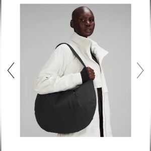 Lululemon Pleated Shoulder Bag 10L Black Crescent Bag